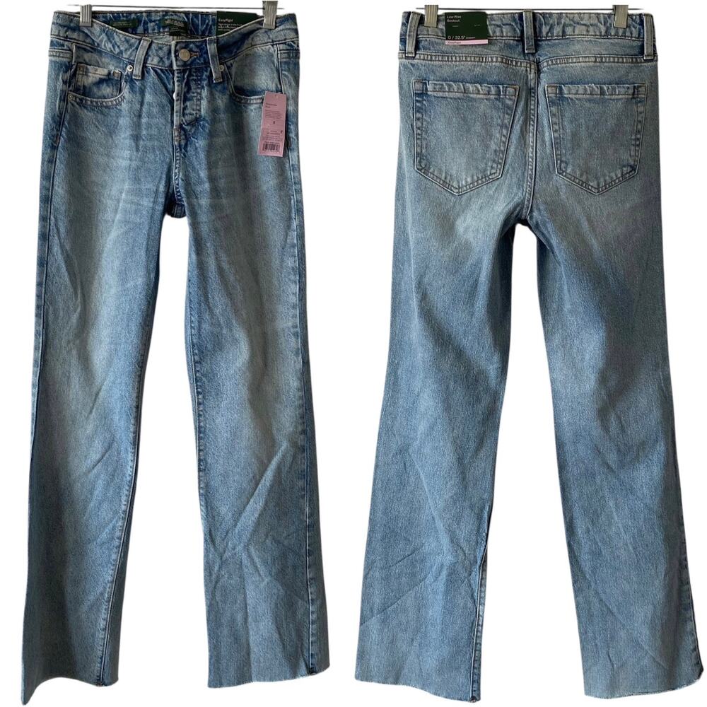 NEW WILD FABLE Low Rise Bootcut Denim Jeans Medium Blue Wash Size 0 Button Fly